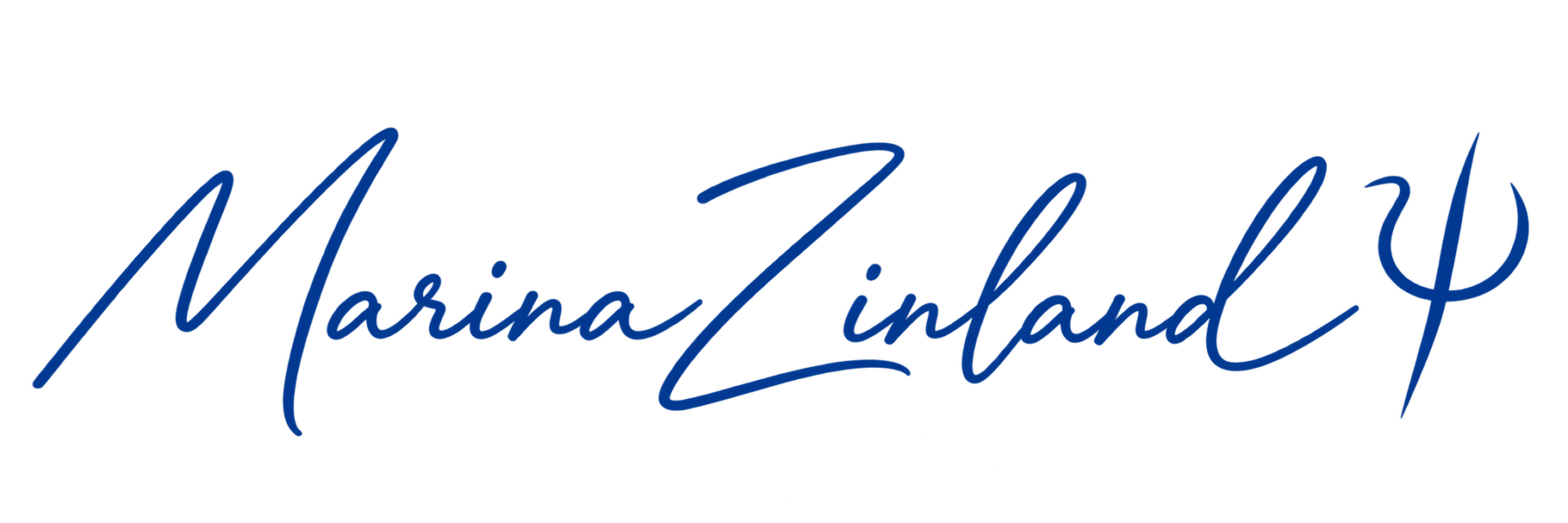 Marina Zinland — логотип с морским трезубцем справа